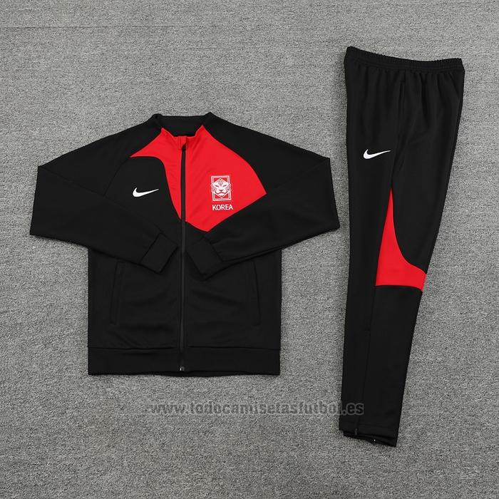 Chandal de Chaqueta del Corea del Sur 2022-2023 Negro y Rojo